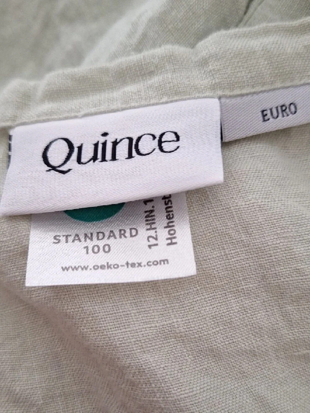 Quince Quince European Linen Euro Sham Willowleaf NWOT